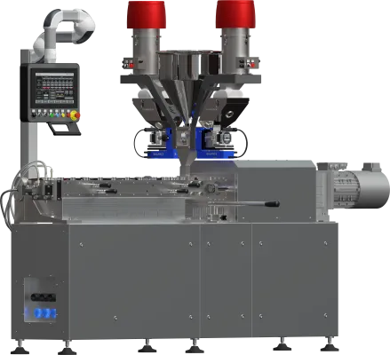 Wytłaczarka laboratoryjna LE-2C 2x32 mm z dozownikami grawimetrycznymi.