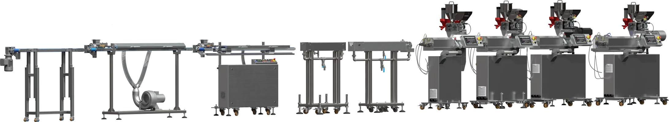 Przykłady urządzeń, które mogą być wykorzystane do konfigurowania linii laboratoryjnych z wytłaczarkami jednoślimakowymi do wytwarzania filamentów oraz innych profili.