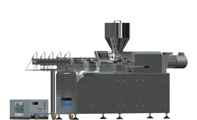 Wytłaczarka dwuślimakowa 2x32mm do przetwarzania żywności z modułem TVP.