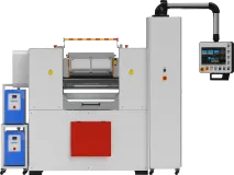 Walcarki laboratoryjne LM-250/500 gumy z dwoma wodnymi agregatami grzewczo-chłodzącymi.