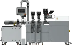 Laboratoryjna linia do granulacji z wytłaczarką 2x24 mm (Cięcie przy głowicy z chłodzeniem powietrznym)-1.