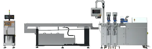 Laboratoryjny granulator z wytłaczarką 2x24 mm.