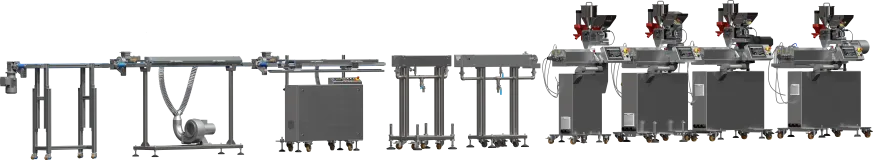 Przykłady urządzeń, które mogą być wykorzystane do konfigurowania linii laboratoryjnych z wytłaczarkami jednoślimakowymi do wytwarzania filamentów oraz innych profili.