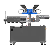 Wytłaczarka laboratoryjna LE-1S 32 mm z podajnikami grawimetrycznymi - prawa.