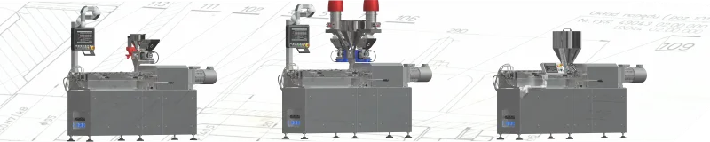 Wytłaczarki laboratoryjne dwuślimakowe 2x32mm. Wytłaczarki laboratoryjne dwuślimakowe 2x32mm.