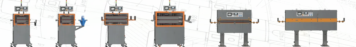 Odciągi gąsienicowe do wytłaczanych profili oraz kabli i światłowodów. Odciągi gąsienicowe do wytłaczanych profili oraz kabli i światłowodów.