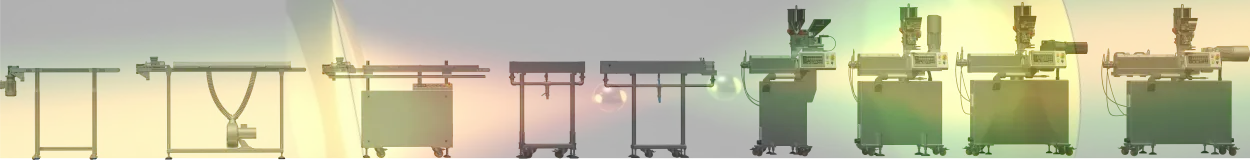 Urządzenia do konfiguracji linii do badań filamentów 3D z wytłaczarkami jednoślimakowymi. Urządzenia do konfiguracji linii do badań filamentów 3D z wytłaczarkami jednoślimakowymi.