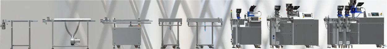 Urządzenia do konfiguracji linii do badań filamentów 3D z wytłaczarkami dwuślimakowymi. Urządzenia do konfiguracji linii do badań filamentów 3D z wytłaczarkami dwuślimakowymi.