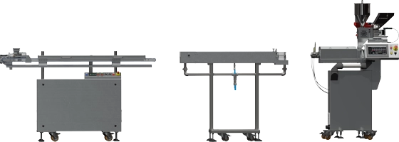 Przykładowy zestaw linii do wytwarzania i badań polimer&oacute;w w postaci filament&oacute;w oraz innych profili z wytłaczarką jednoślimakową 16mm.
