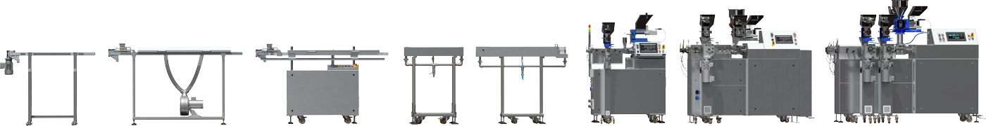 Urządzenia do konfigurowania laboratoryjnych linii do wytwarzania i badań polimer&oacute;w oraz kompozyt&oacute;w w postaci filament&oacute;w oraz innych profili z wytłaczarkami dwuślimakowymi 2x12 - 2x16 - 2x20 - 2x24